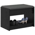 Panca per ingresso con cuscino Rovere Nero 63 x 38 x 45 cm