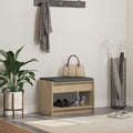 Panca per ingresso con cuscino Rovere Sonoma 63 x 38 x 45 cm