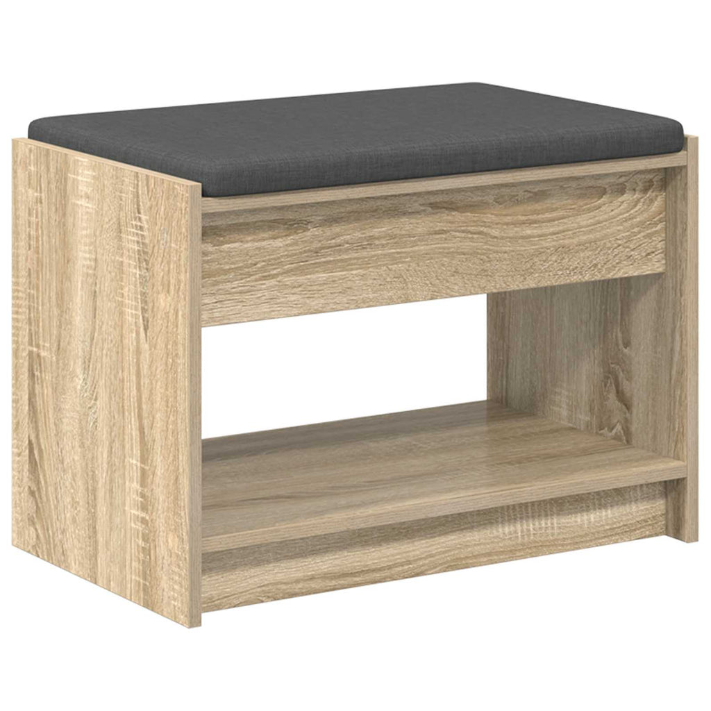 Panca per ingresso con cuscino Rovere Sonoma 63 x 38 x 45 cm