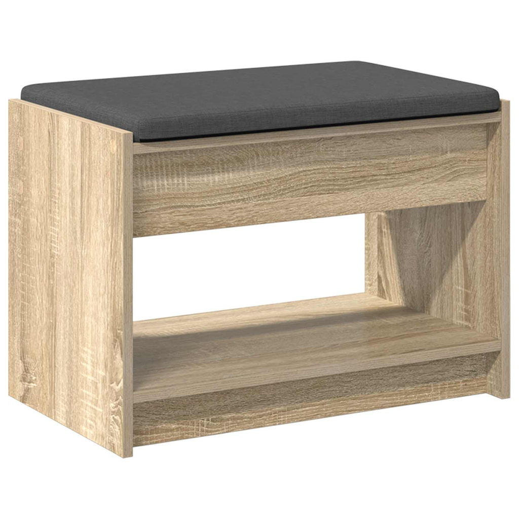 Panca per ingresso con cuscino Rovere Sonoma 63 x 38 x 45 cm