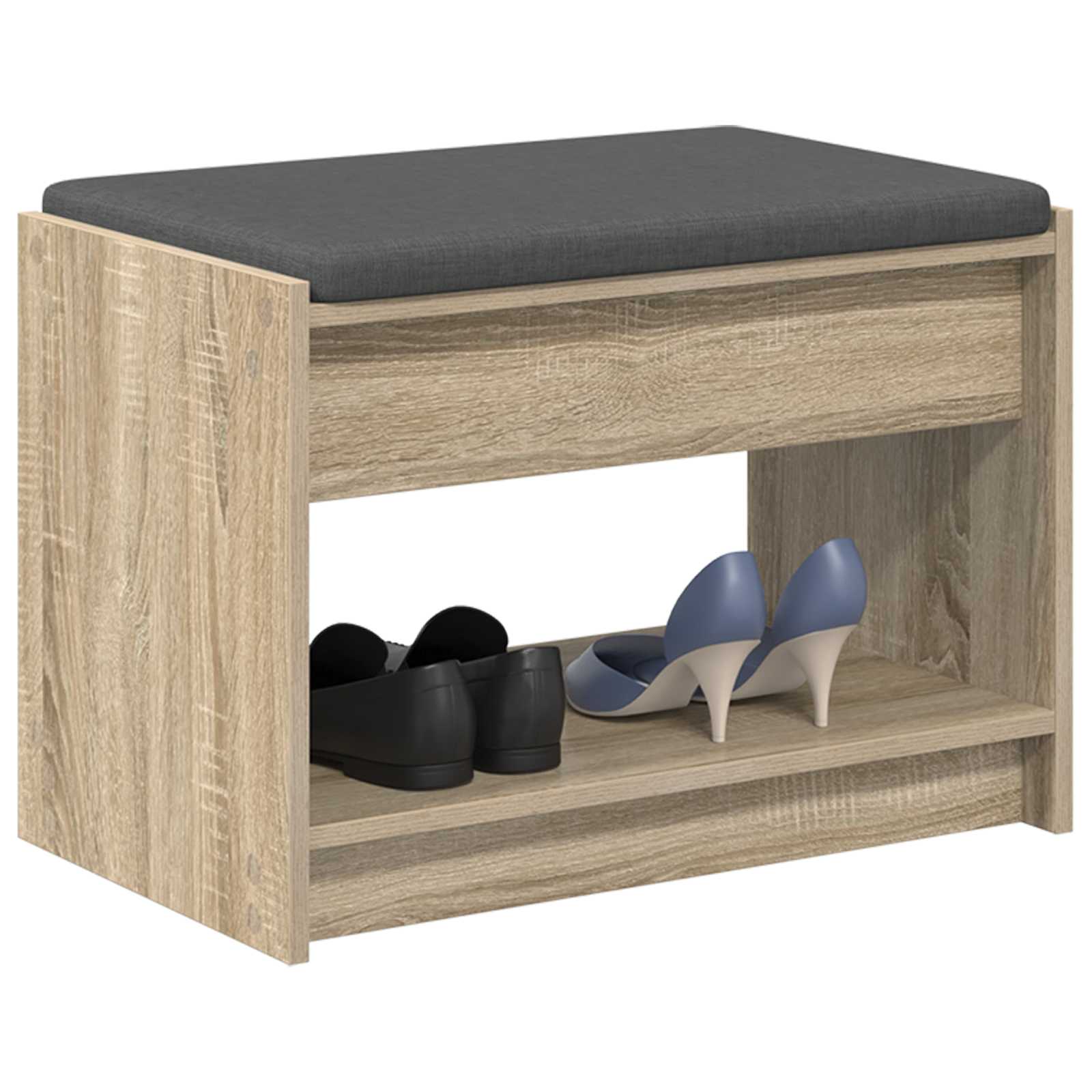 Panca per ingresso con cuscino Rovere Sonoma 63 x 38 x 45 cm