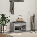 Panca per ingresso con cuscino Grigio Cemento 63 x 38 x 45 cm