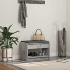 Panca per ingresso con cuscino Grigio Cemento 63 x 38 x 45 cm