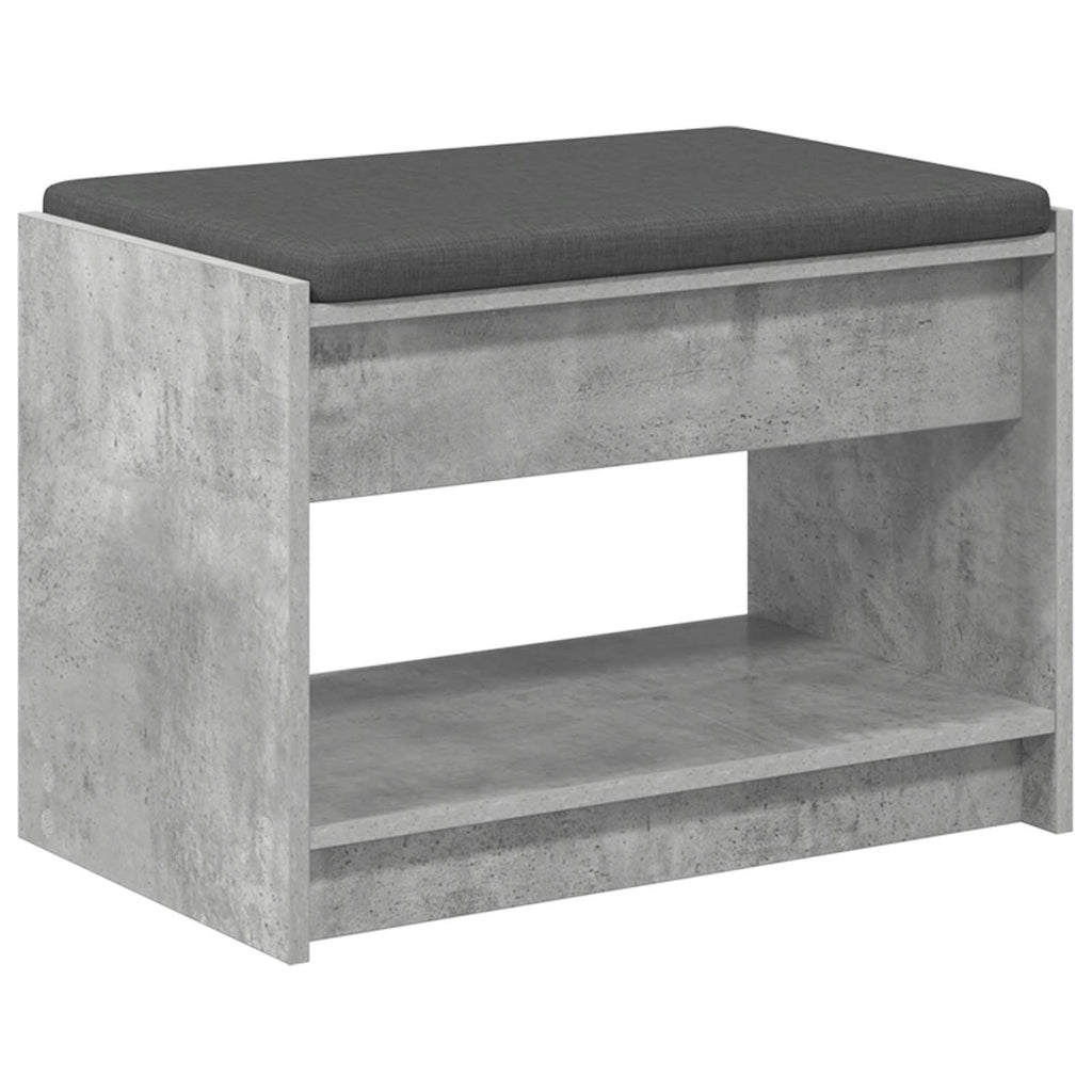 Panca per ingresso con cuscino Grigio Cemento 63 x 38 x 45 cm