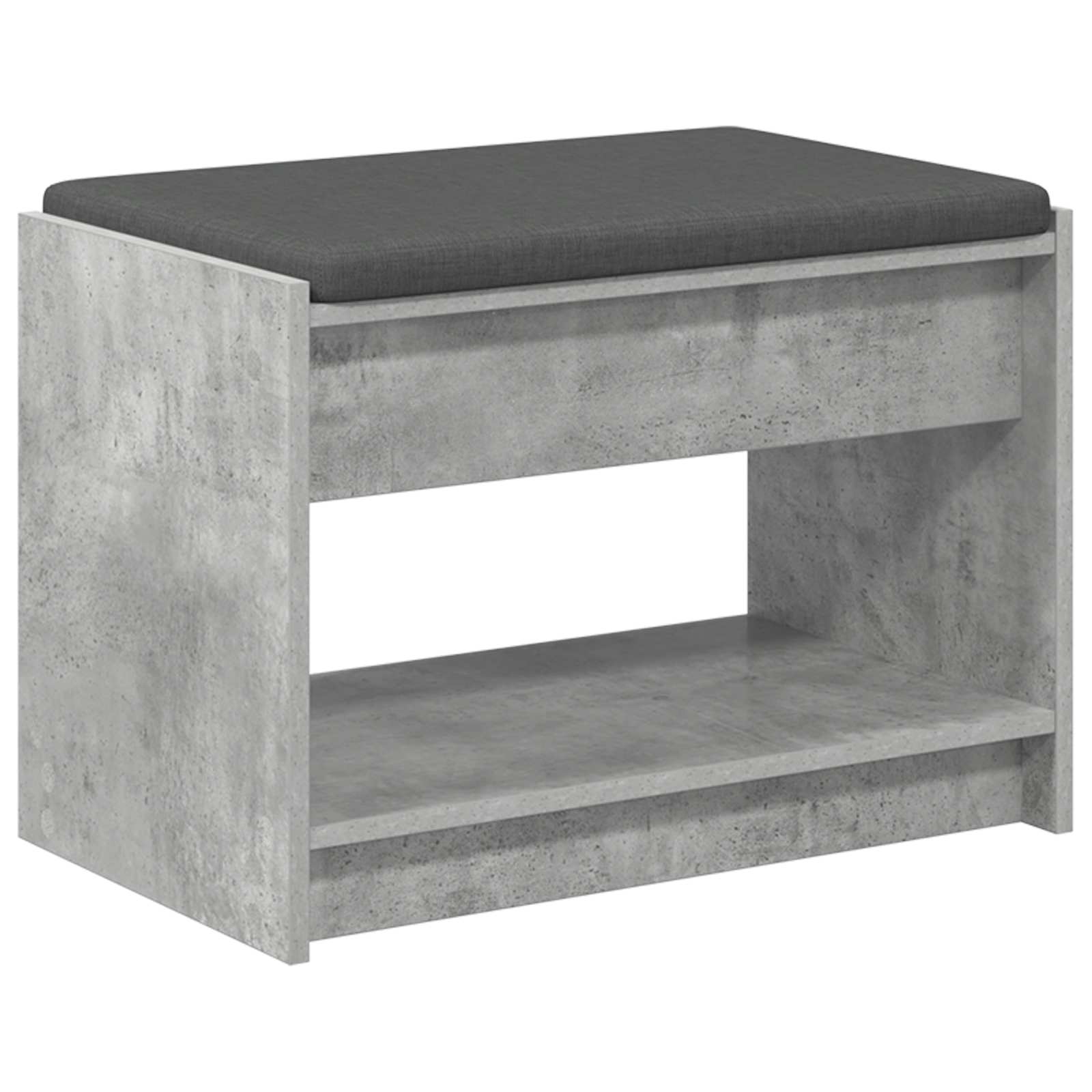 Panca per ingresso con cuscino Grigio Cemento 63 x 38 x 45 cm