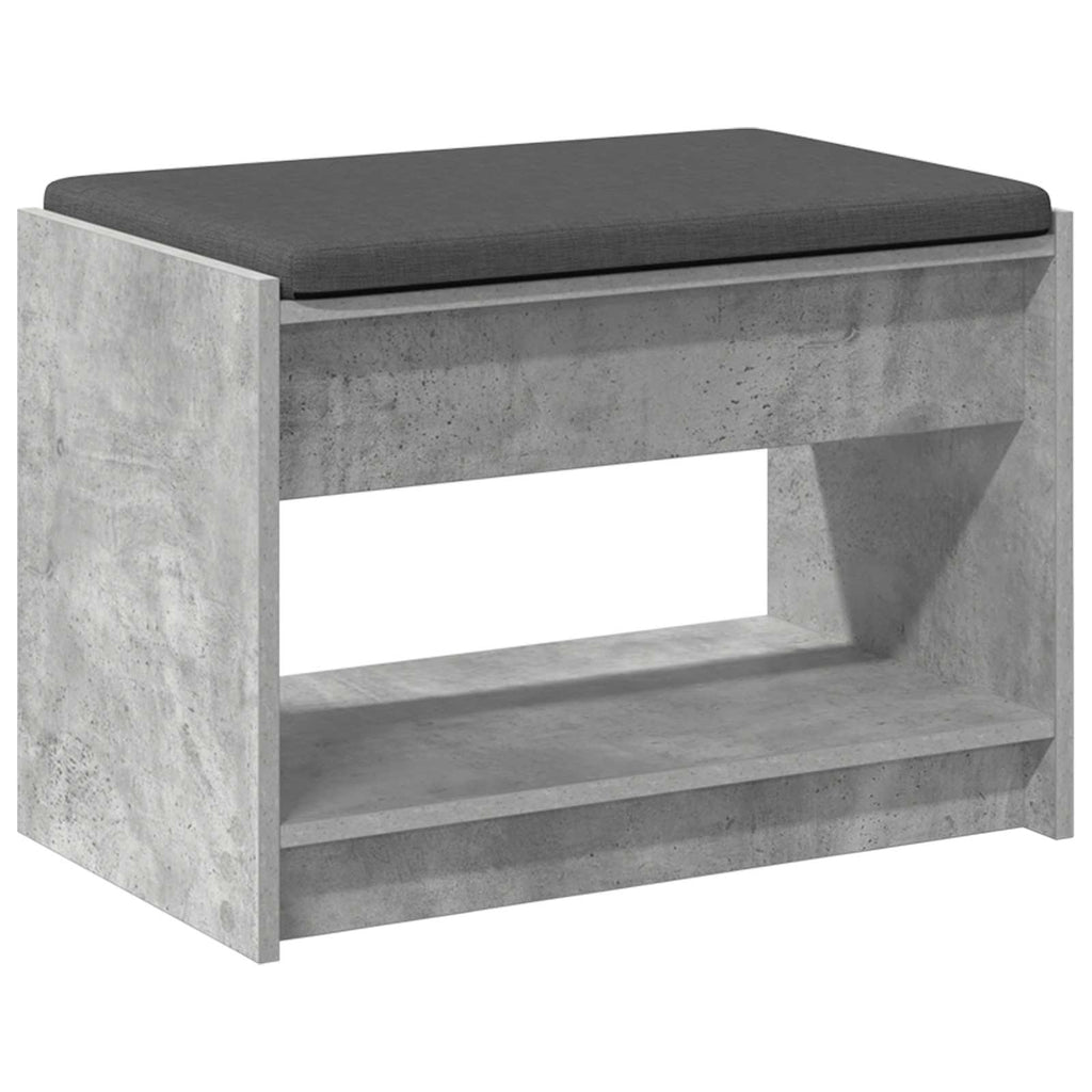 Panca per ingresso con cuscino Grigio Cemento 63 x 38 x 45 cm