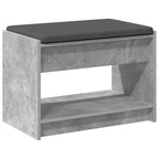 Panca per ingresso con cuscino Grigio Cemento 63 x 38 x 45 cm