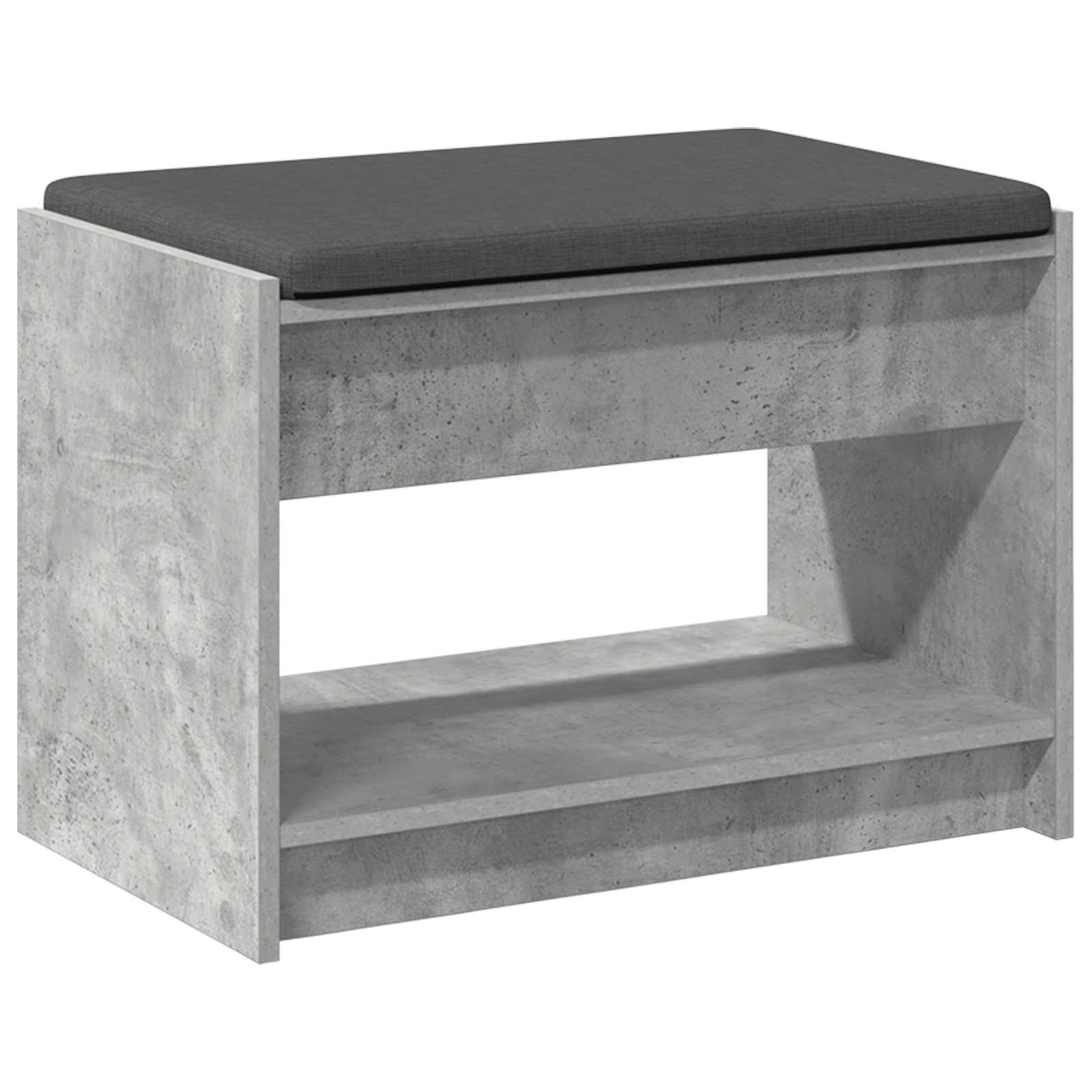 Panca per ingresso con cuscino Grigio Cemento 63 x 38 x 45 cm
