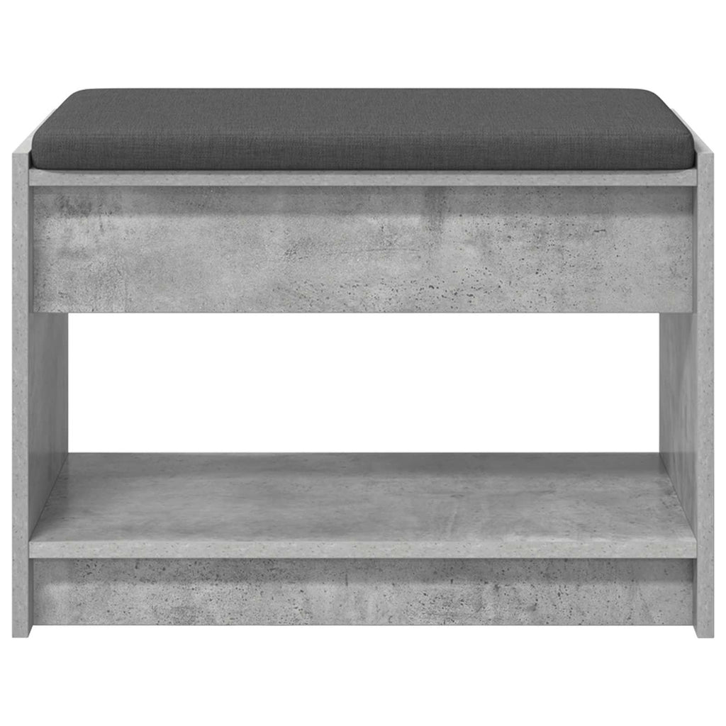 Panca per ingresso con cuscino Grigio Cemento 63 x 38 x 45 cm