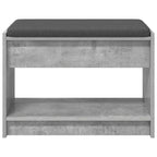 Panca per ingresso con cuscino Grigio Cemento 63 x 38 x 45 cm