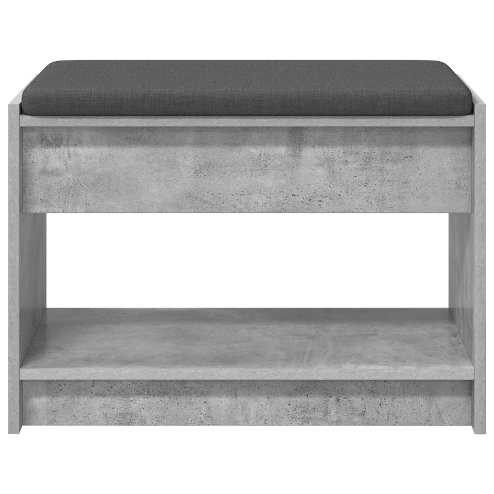 Panca per ingresso con cuscino Grigio Cemento 63 x 38 x 45 cm
