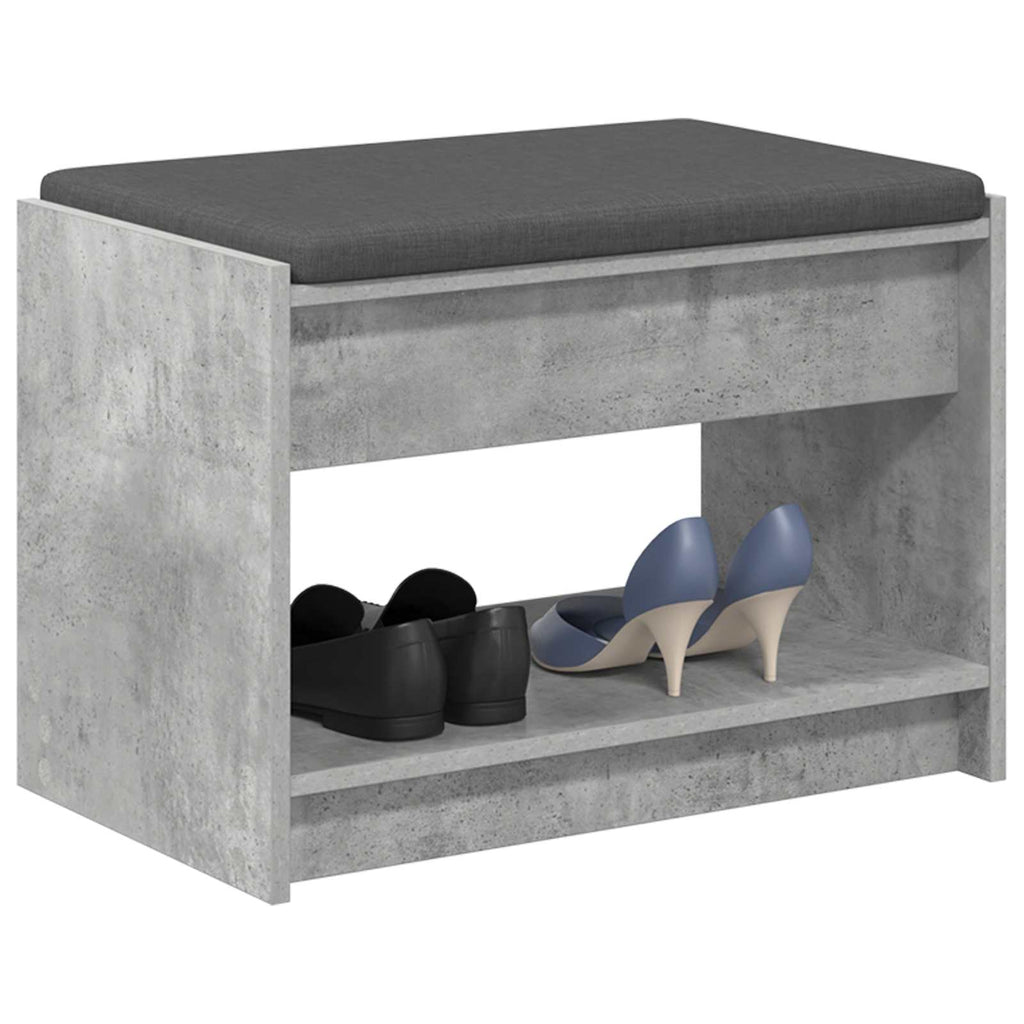 Panca per ingresso con cuscino Grigio Cemento 63 x 38 x 45 cm