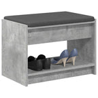 Panca per ingresso con cuscino Grigio Cemento 63 x 38 x 45 cm