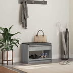 Panca per ingresso con cuscino Sonoma grigia 63 x 38 x 45 cm