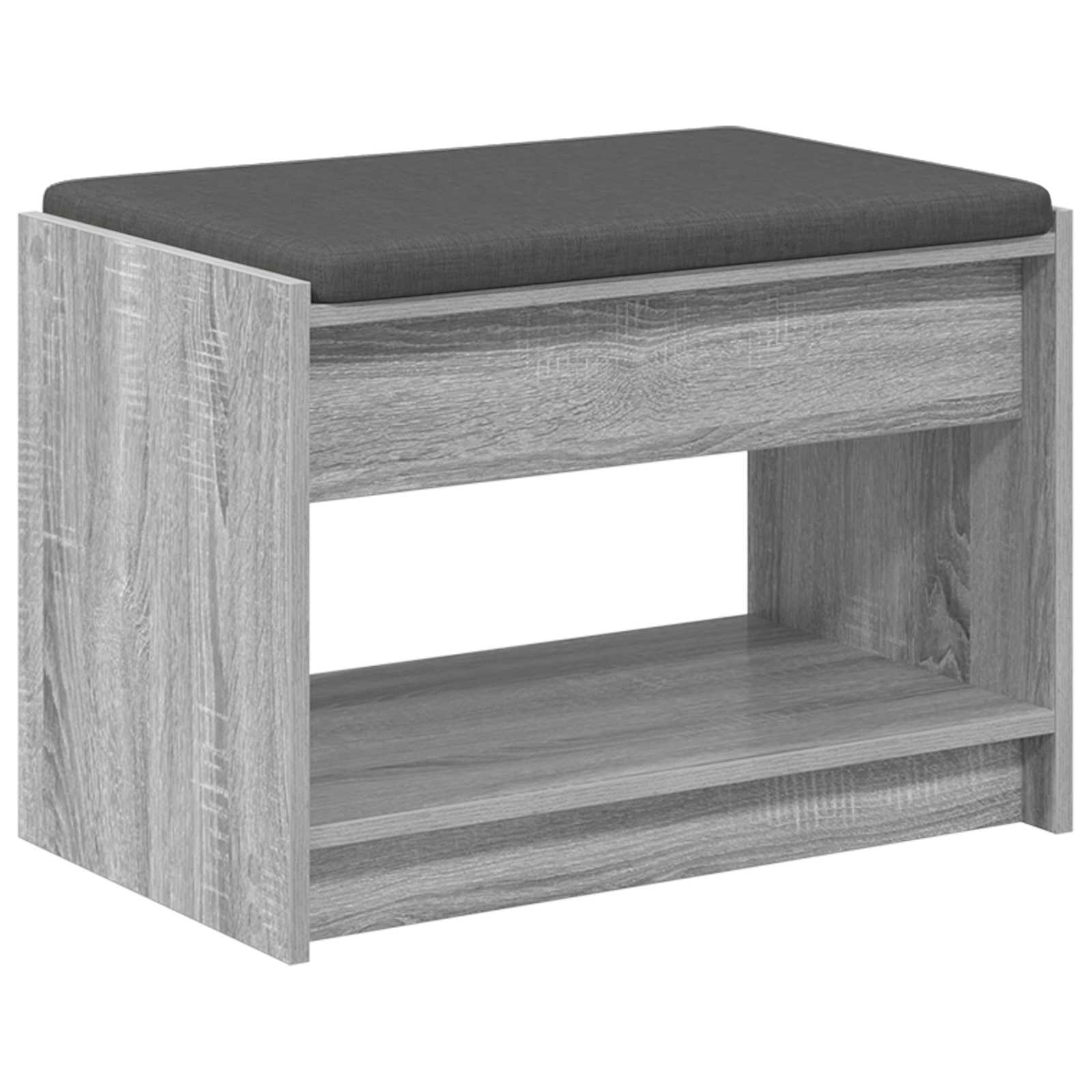 Panca per ingresso con cuscino Sonoma grigia 63 x 38 x 45 cm