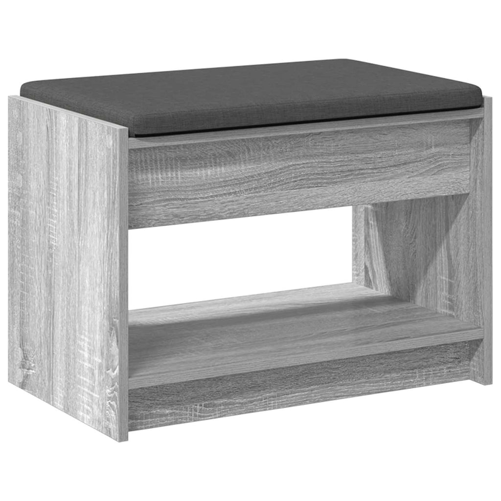 Panca per ingresso con cuscino Sonoma grigia 63 x 38 x 45 cm