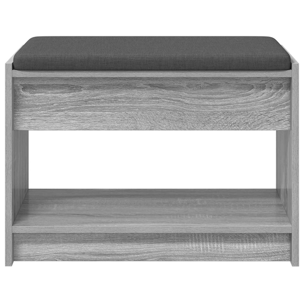 Panca per ingresso con cuscino Sonoma grigia 63 x 38 x 45 cm