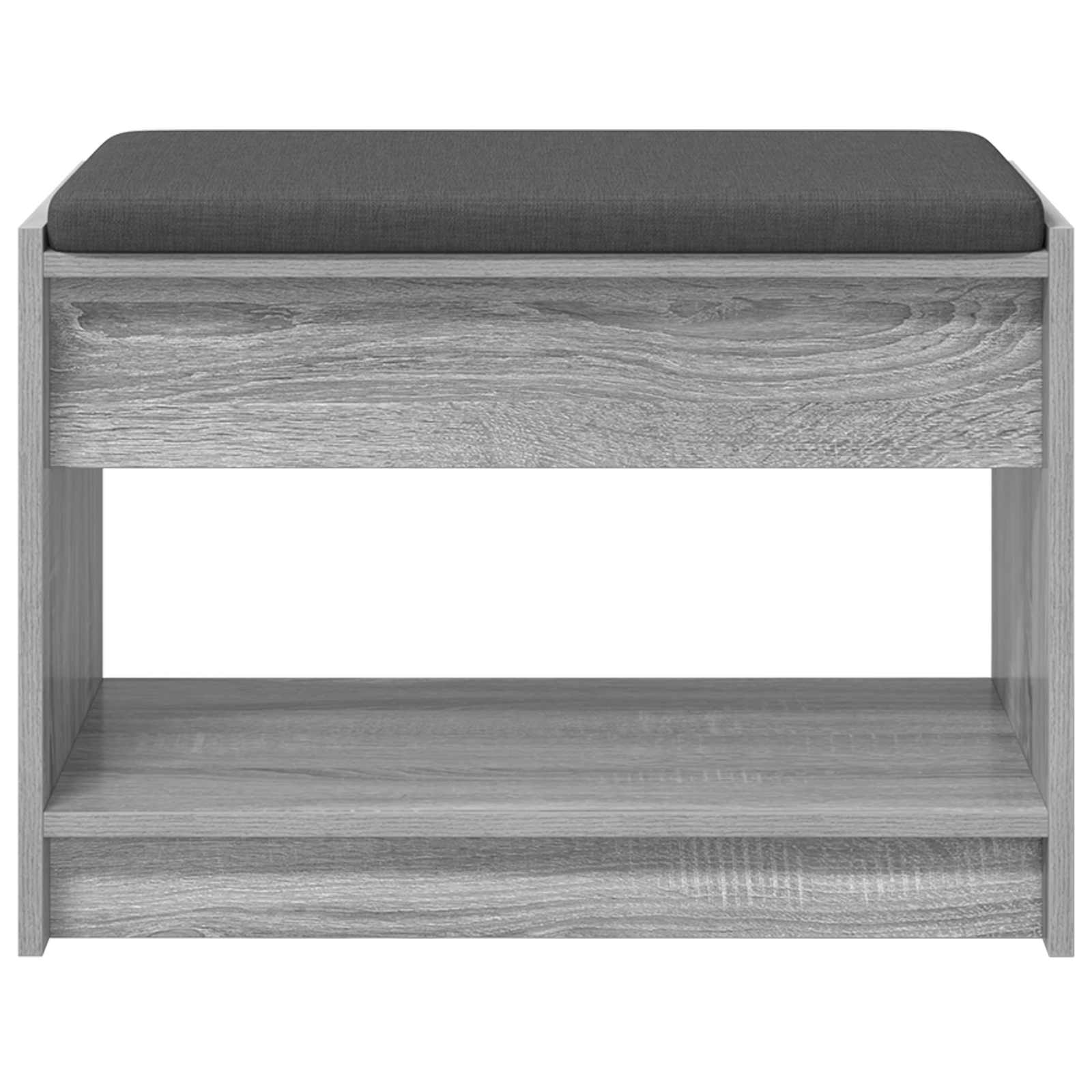 Panca per ingresso con cuscino Sonoma grigia 63 x 38 x 45 cm