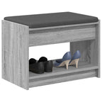 Panca per ingresso con cuscino Sonoma grigia 63 x 38 x 45 cm