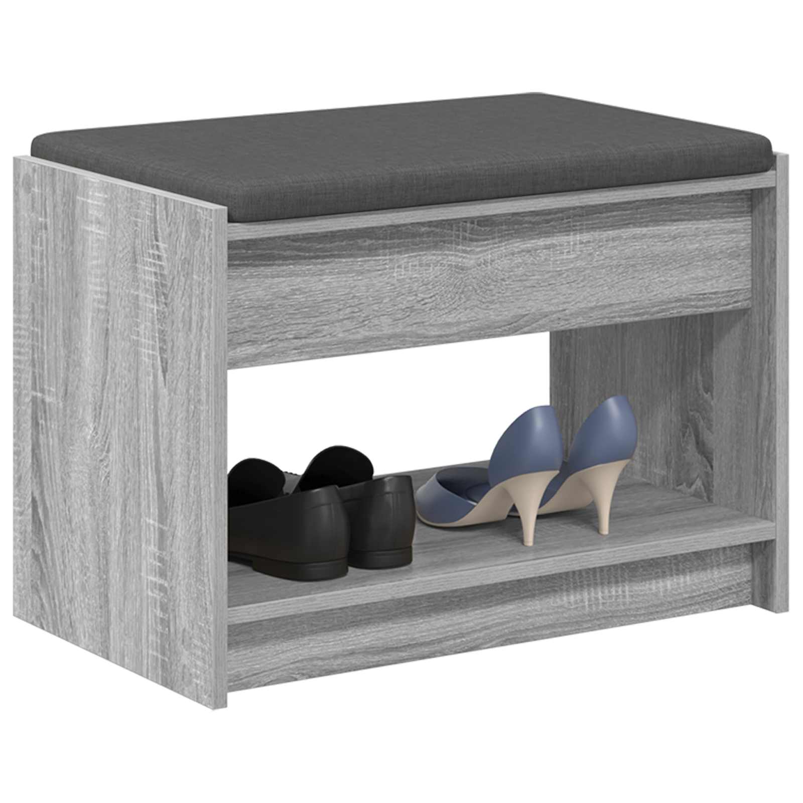 Panca per ingresso con cuscino Sonoma grigia 63 x 38 x 45 cm