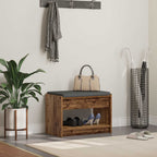 Panca per ingresso con cuscino Legno vecchio 63 x 38 x 45 cm