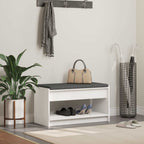 Panca per ingresso con cuscino Bianco 83 x 38 x 45 cm
