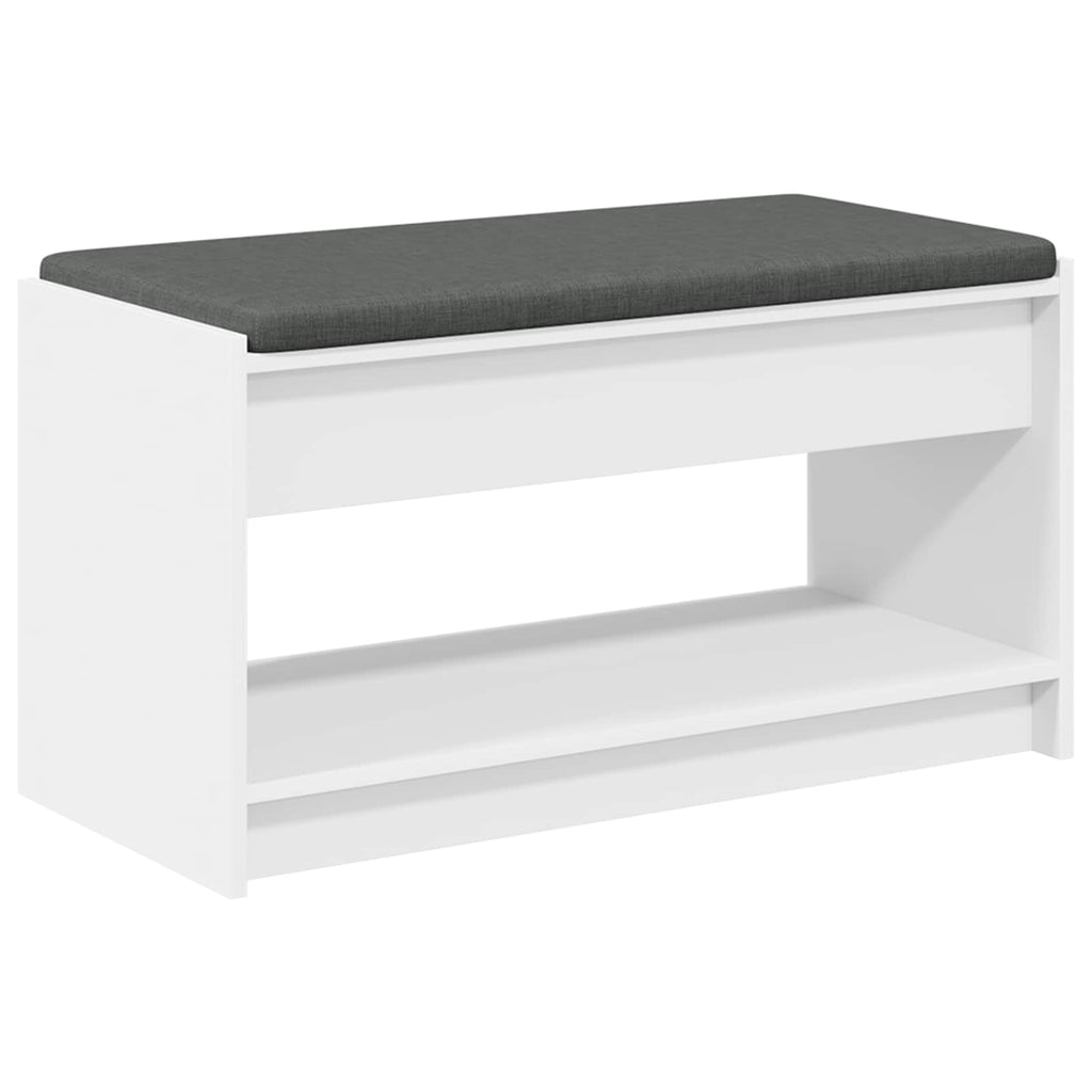 Panca per ingresso con cuscino Bianco 83 x 38 x 45 cm