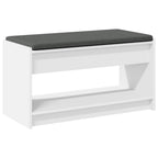 Panca per ingresso con cuscino Bianco 83 x 38 x 45 cm
