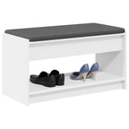 Panca per ingresso con cuscino Bianco 83 x 38 x 45 cm
