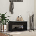 Panca per ingresso con cuscino Rovere Nero 83 x 38 x 45 cm