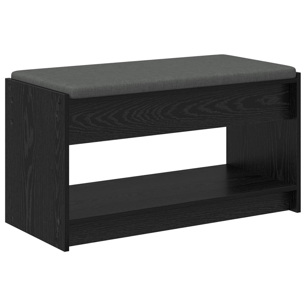 Panca per ingresso con cuscino Rovere Nero 83 x 38 x 45 cm