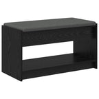 Panca per ingresso con cuscino Rovere Nero 83 x 38 x 45 cm