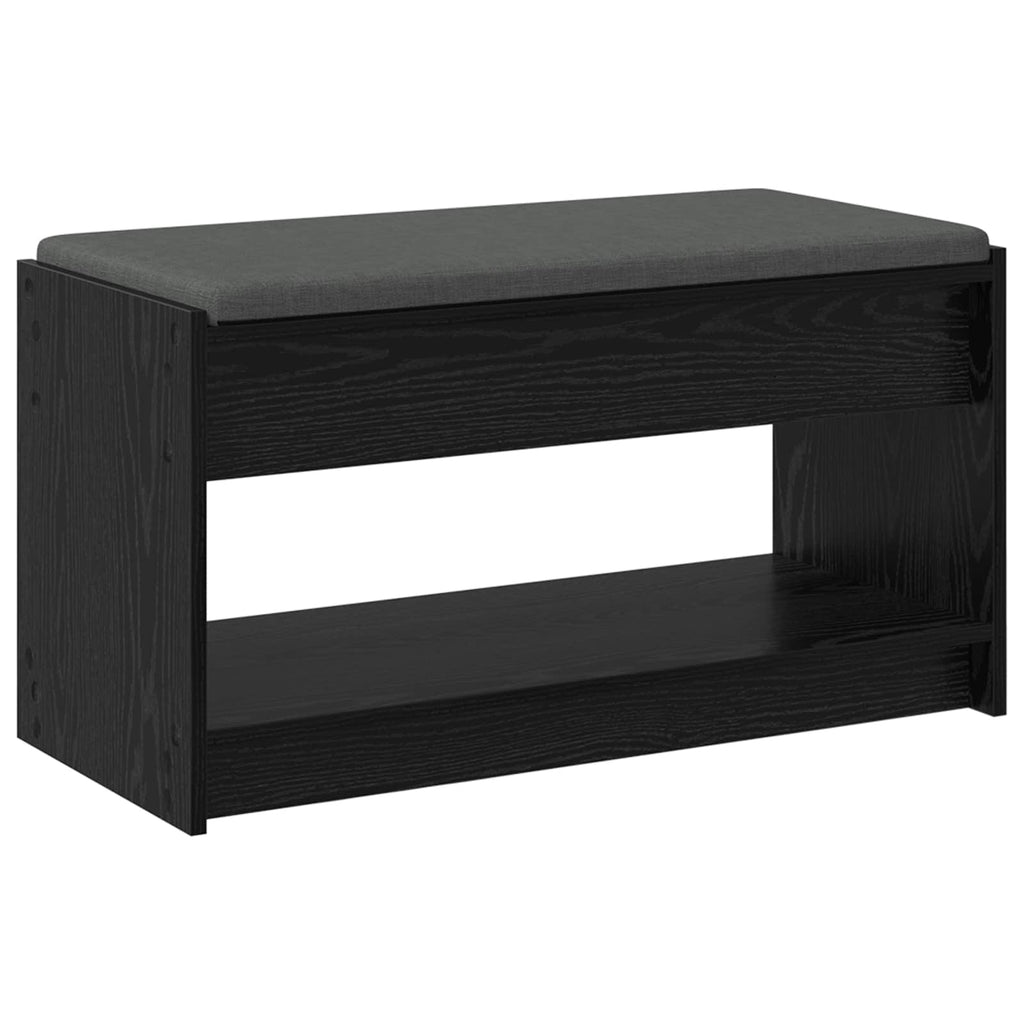 Panca per ingresso con cuscino Rovere Nero 83 x 38 x 45 cm