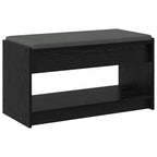 Panca per ingresso con cuscino Rovere Nero 83 x 38 x 45 cm