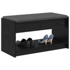 Panca per ingresso con cuscino Rovere Nero 83 x 38 x 45 cm