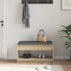 Panca per ingresso con cuscino Rovere Sonoma 83 x 38 x 45 cm
