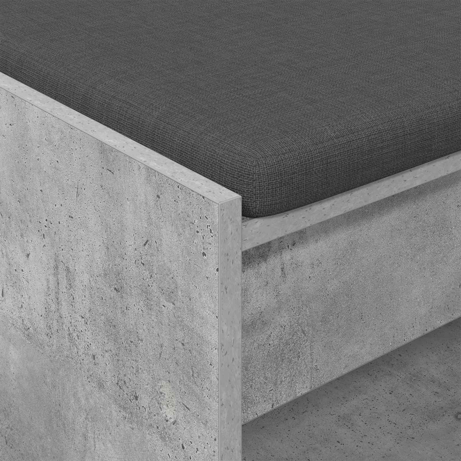 Panca per ingresso con cuscino Grigio Cemento 83 x 38 x 45 cm