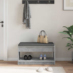 Panca per ingresso con cuscino Grigio Cemento 83 x 38 x 45 cm