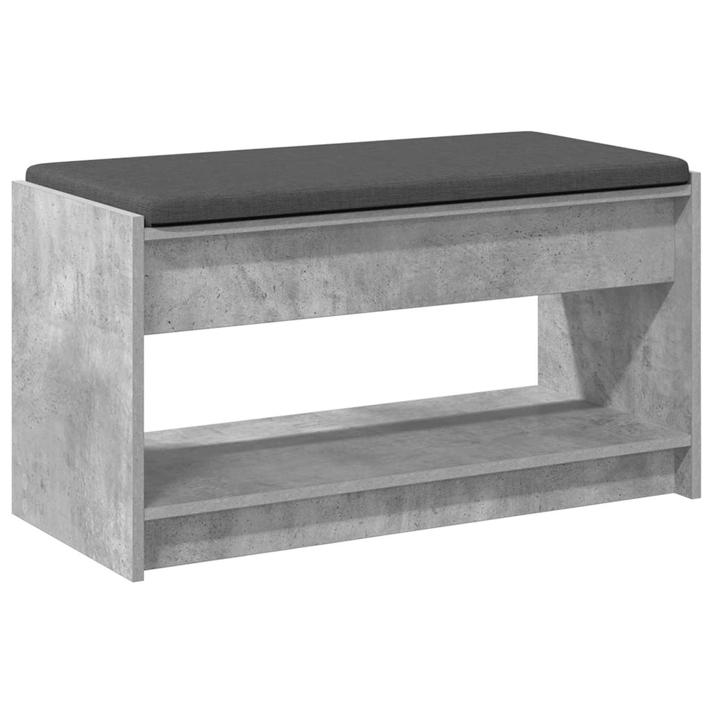 Panca per ingresso con cuscino Grigio Cemento 83 x 38 x 45 cm