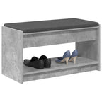 Panca per ingresso con cuscino Grigio Cemento 83 x 38 x 45 cm