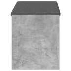 Panca per ingresso con cuscino Grigio Cemento 83 x 38 x 45 cm