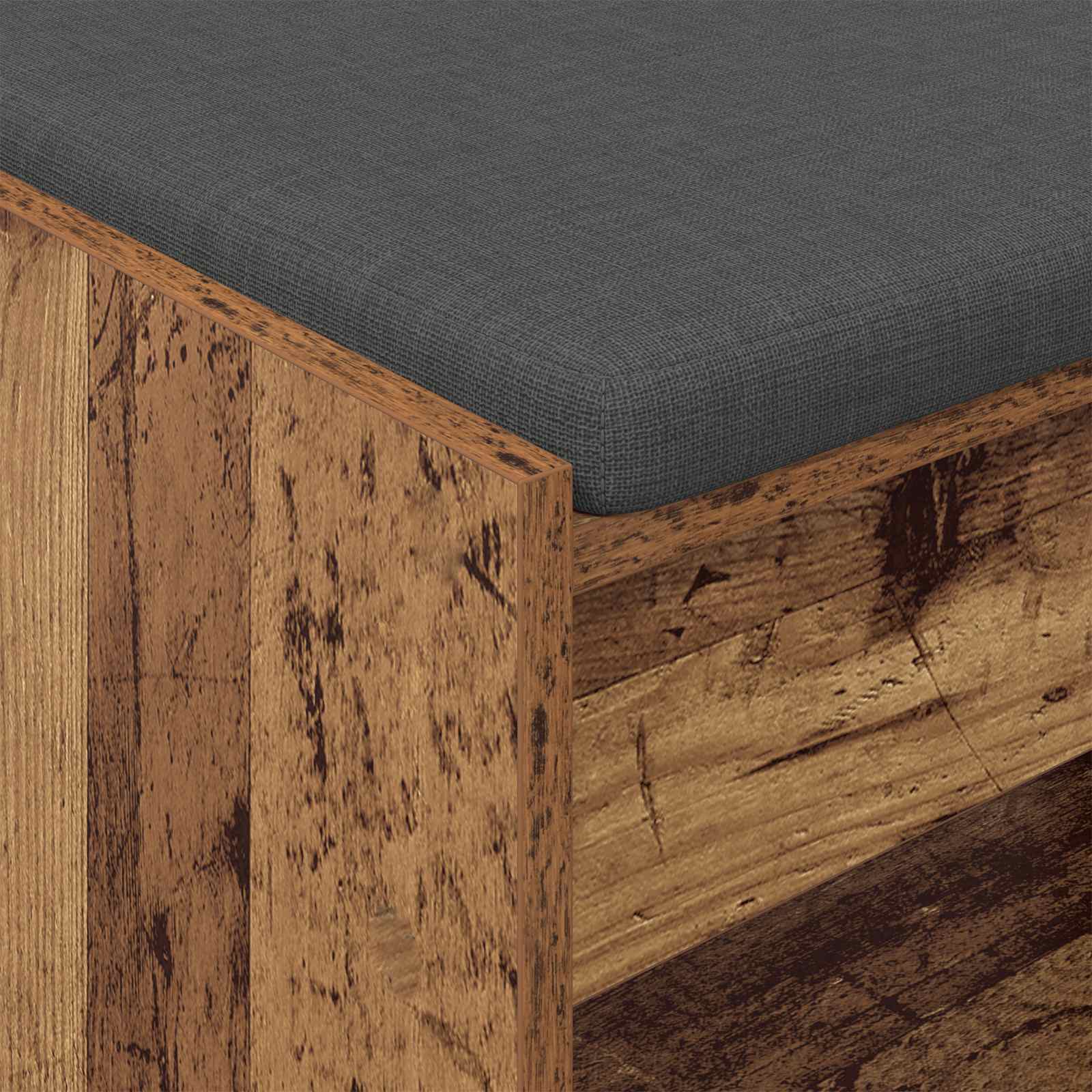 Panca per ingresso con cuscino Legno vecchio 83 x 38 x 45 cm