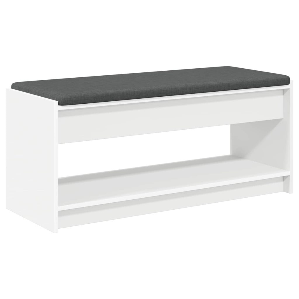 Panca per ingresso con cuscino Bianco 103 x 38 x 45 cm
