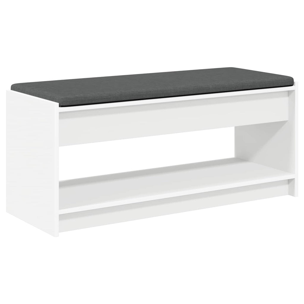 Panca per ingresso con cuscino Bianco 103 x 38 x 45 cm