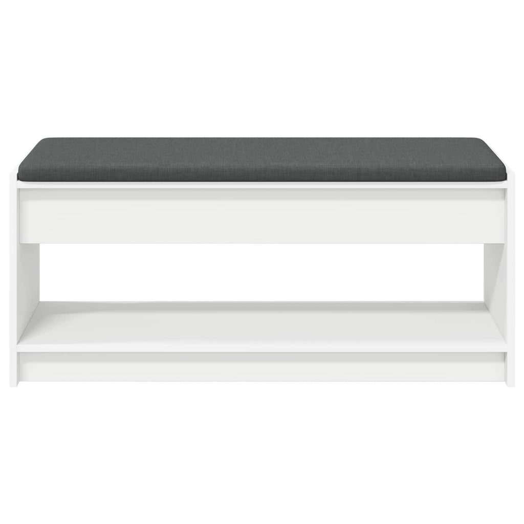 Panca per ingresso con cuscino Bianco 103 x 38 x 45 cm