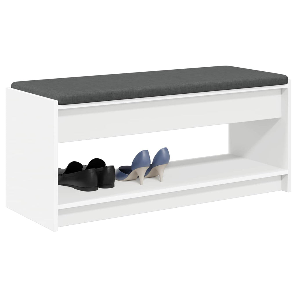 Panca per ingresso con cuscino Bianco 103 x 38 x 45 cm
