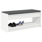 Panca per ingresso con cuscino Bianco 103 x 38 x 45 cm
