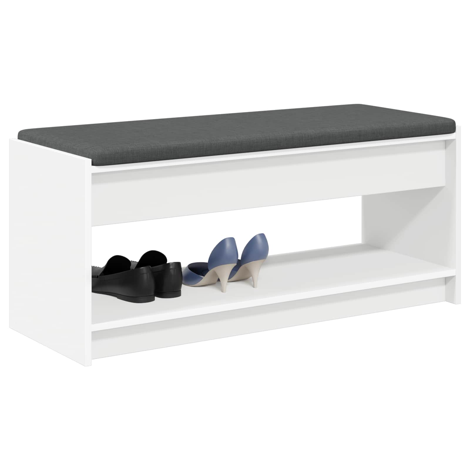 Panca per ingresso con cuscino Bianco 103 x 38 x 45 cm