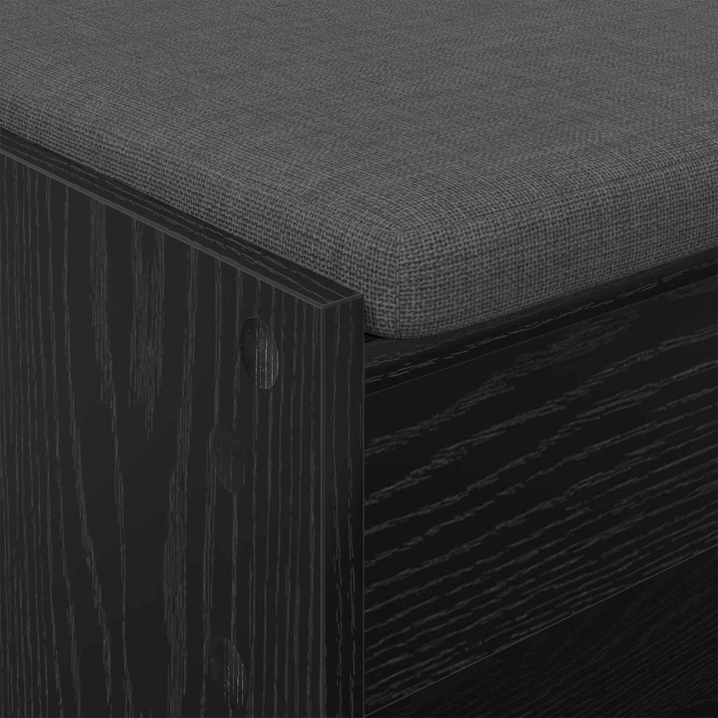 Panca per ingresso con cuscino Rovere Nero 103 x 38 x 45 cm