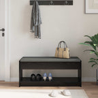Panca per ingresso con cuscino Rovere Nero 103 x 38 x 45 cm